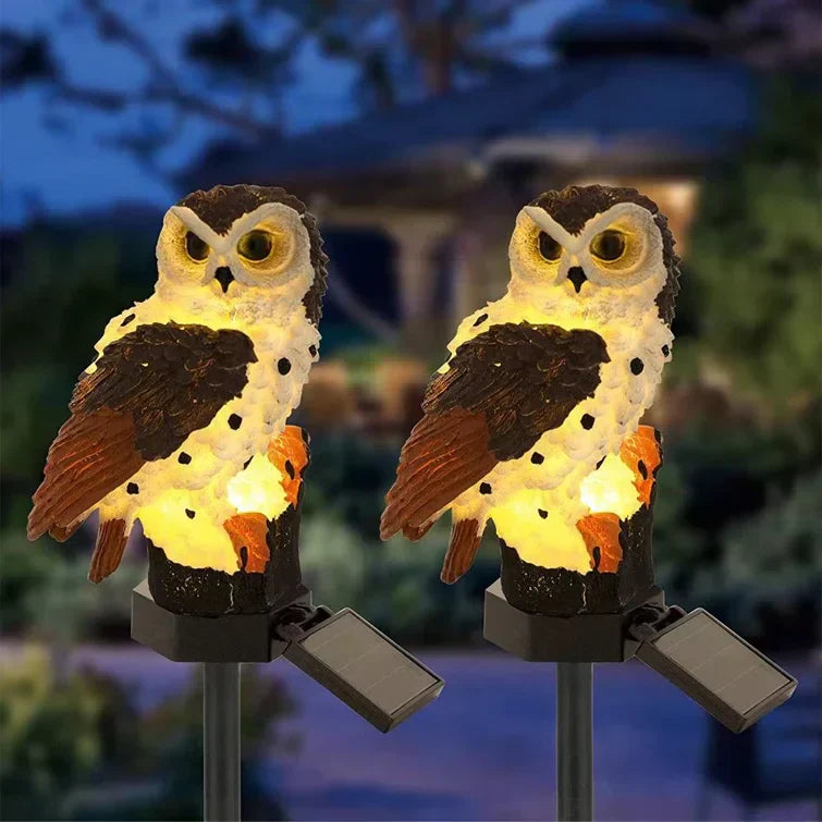 Trädgårdslampa Uggledesign LED Dekorativ Solenergi Belysning 5