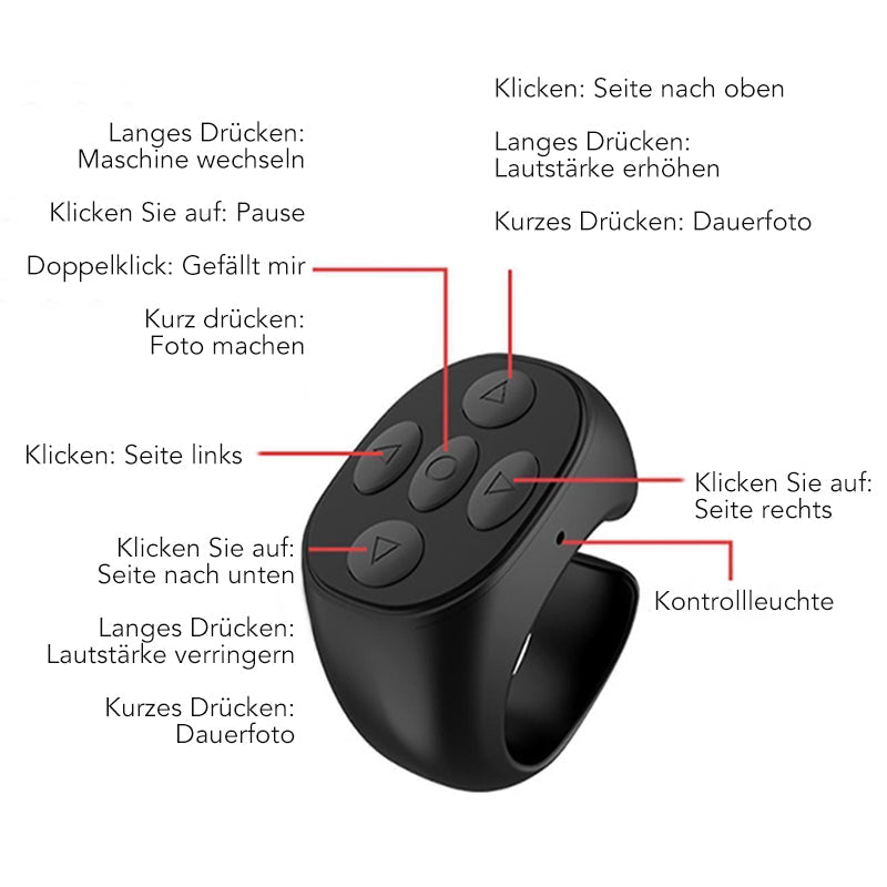 Trådlös Bluetooth-fjärrkontrollring för Enheter 7