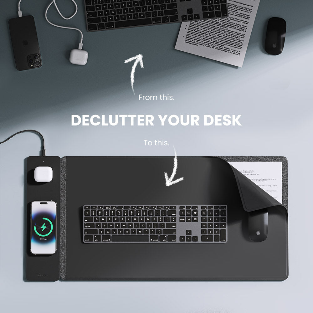 Trådlös Laddningsplatta för Skrivbord Vändbar Design 4