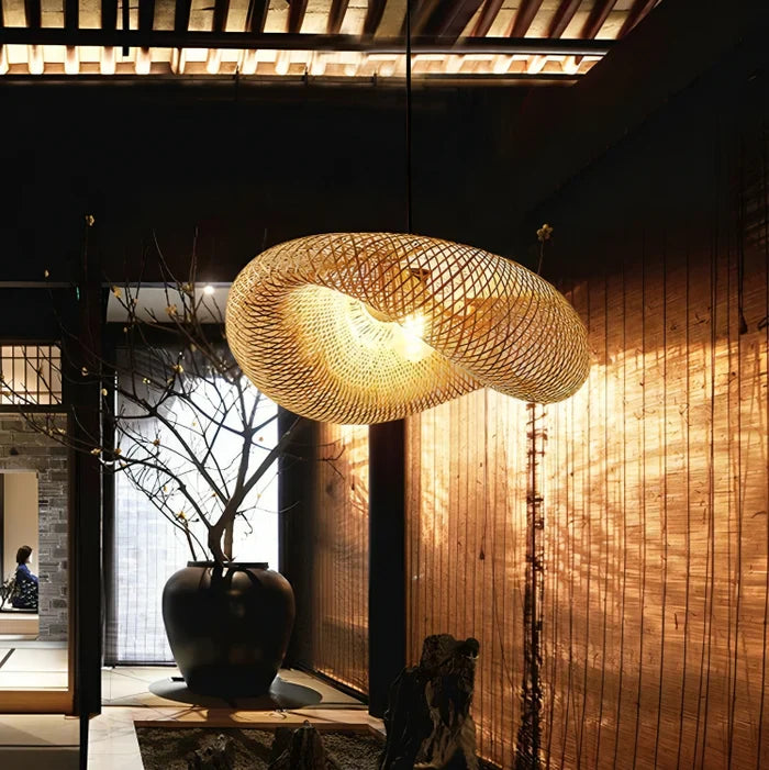 Trendig Taklampa i Rattan 5