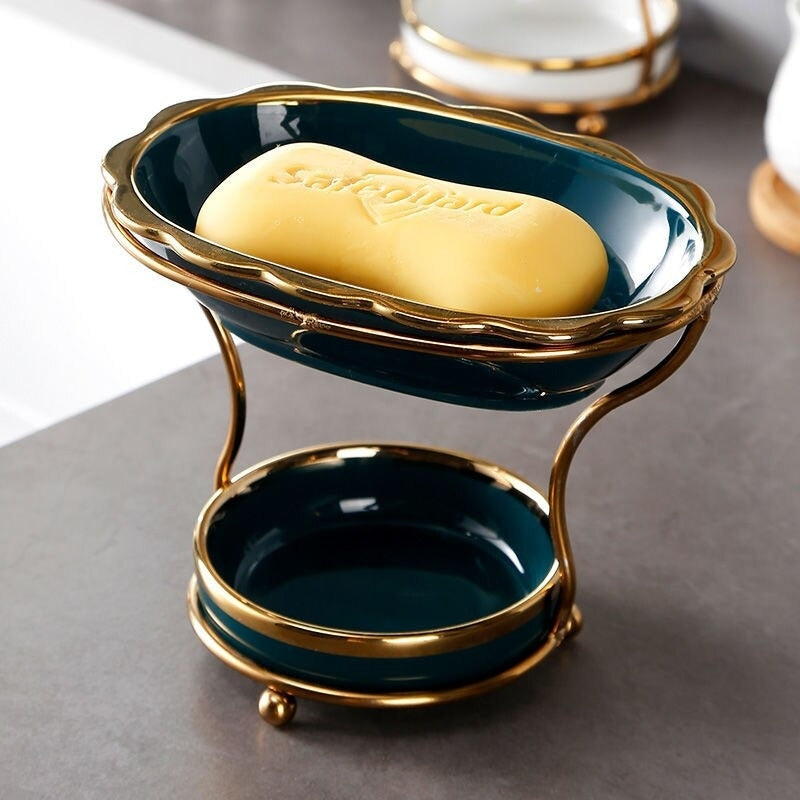 Tvålkopp i Keramik med Upphöjd Avlopp för Badrum 7