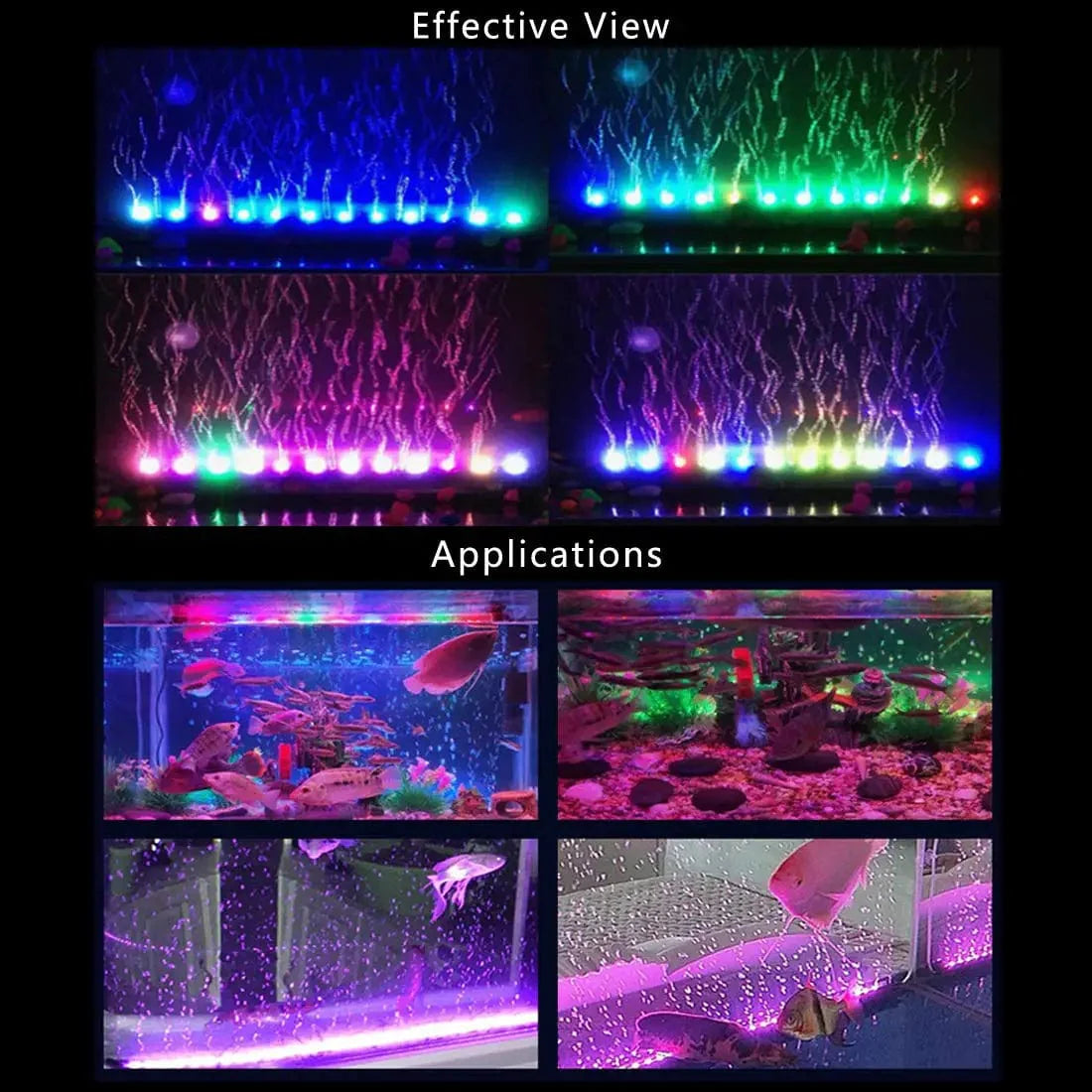 Undervattens LED-lampa för akvarium med automatisk färgförändring 1