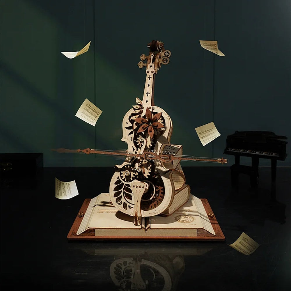 Unisex 3D Pussel Cello Mekanisk Design Utmanande Byggset 1