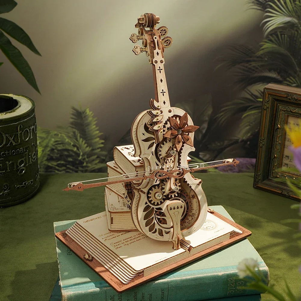 Unisex 3D Pussel Cello Mekanisk Design Utmanande Byggset 2