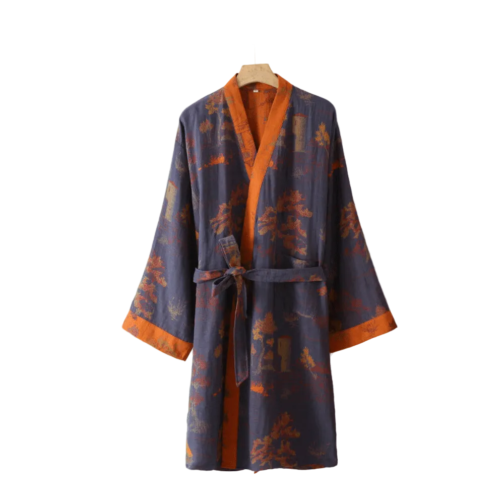 Unisex Badrock Kimono Retrodesign för Avkoppling och Spa 1