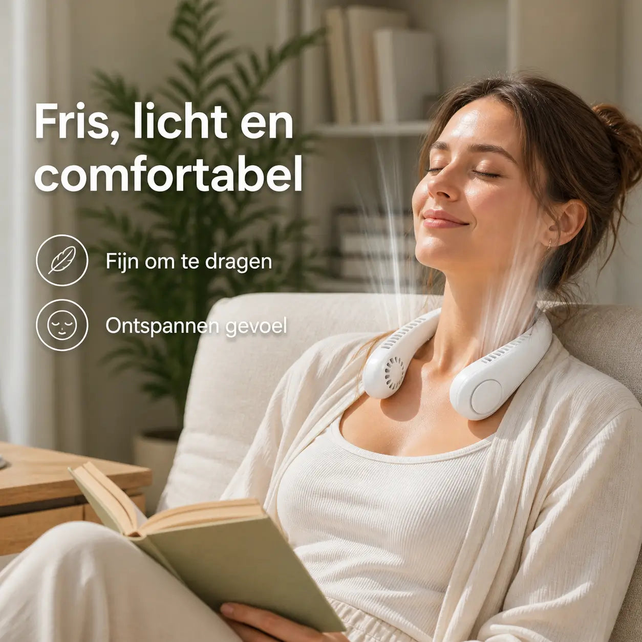 Unisex Bärbar Halsfläkt Med Justerbara Hastigheter 7