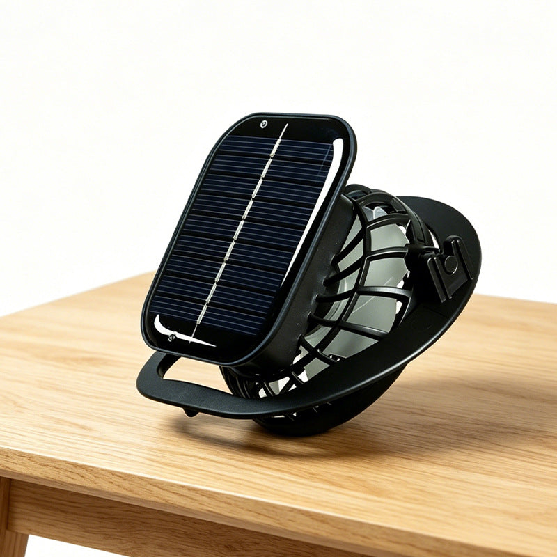 Unisex Bärbar Soldriven Minifläkt Med Integrerad Solpanel 1
