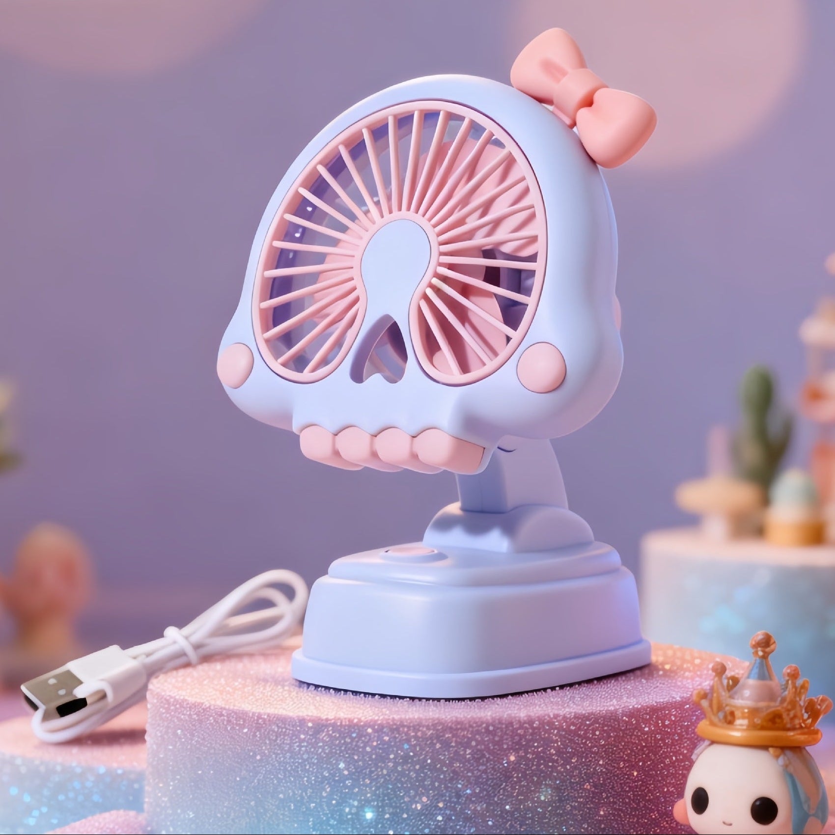 Unisex Bordsfläkt Kompakt Figurdesign Tyst USB-driven 9