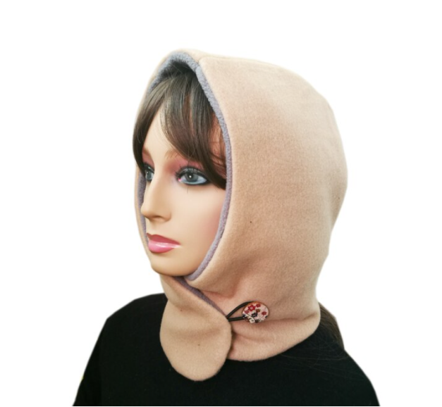 Unisex Hooded Scarf Vinterbruk Justerbar Design 4
