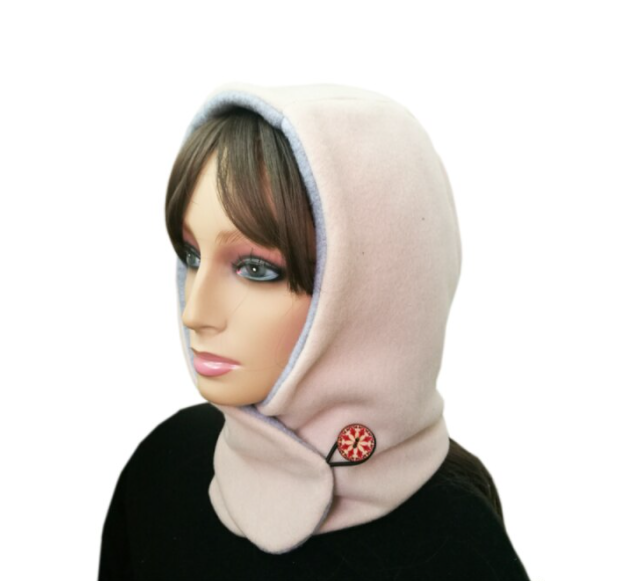 Unisex Hooded Scarf Vinterbruk Justerbar Design 7
