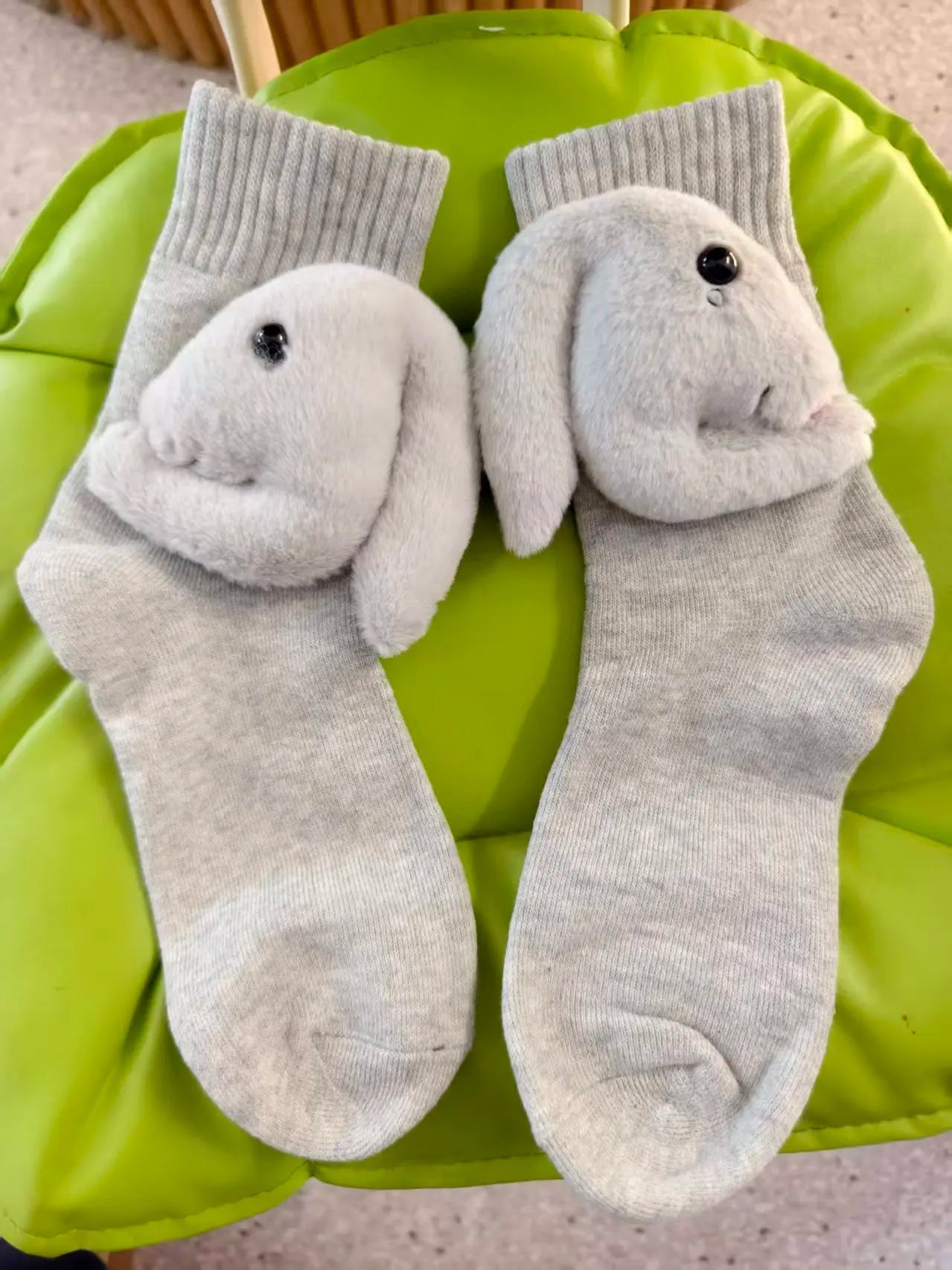 Unisex Husstrumpor med 3D-Djuraccent Fluffiga och Halkfria 12