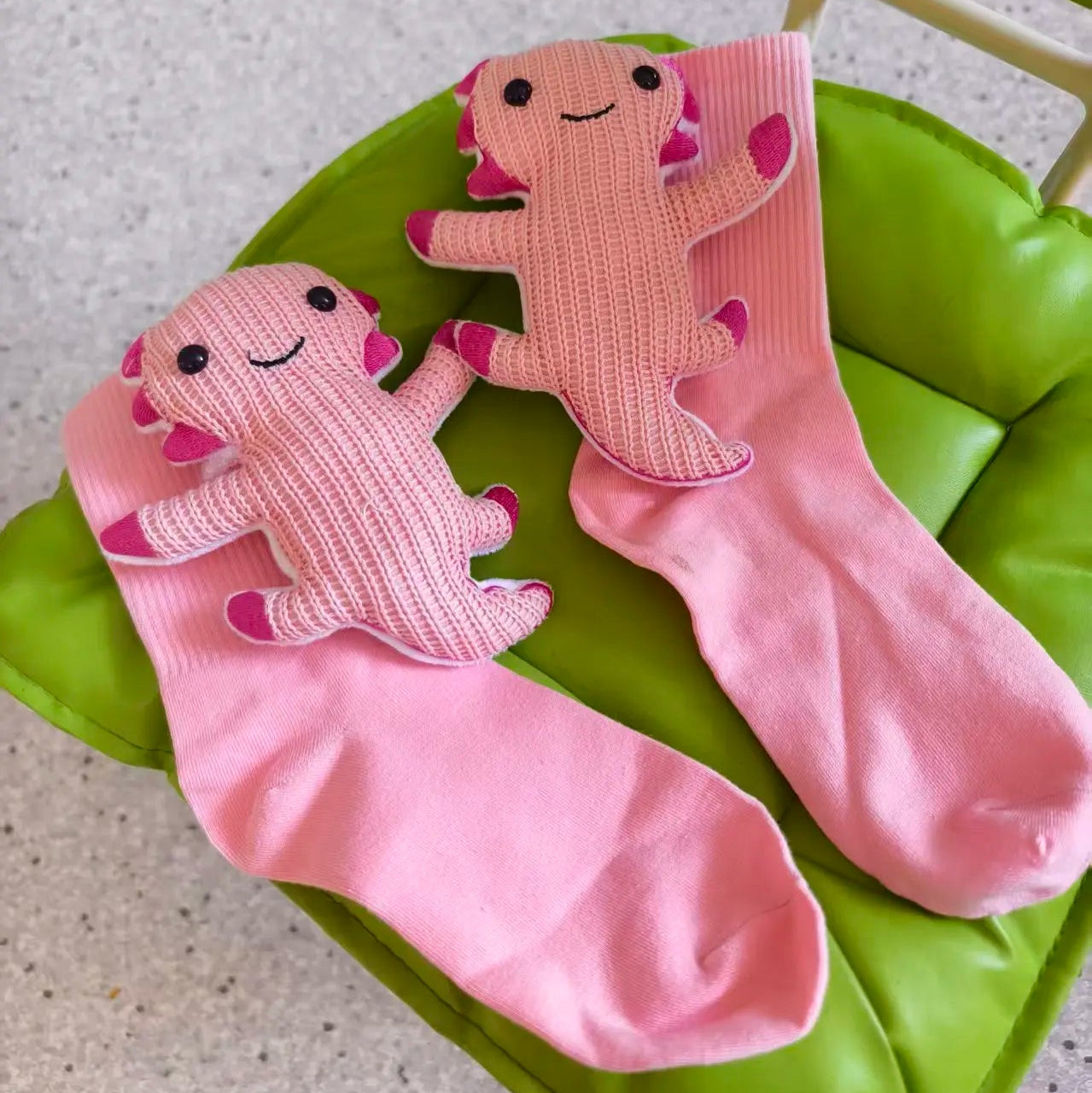 Unisex Husstrumpor med 3D-Djuraccent Fluffiga och Halkfria 14