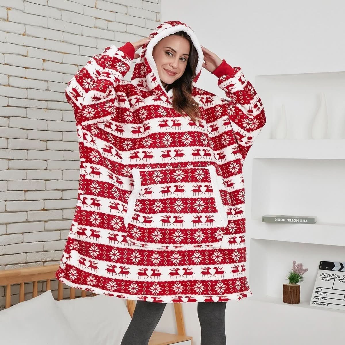 Unisex Huvtröja Fleece Med Stor Ficka 8