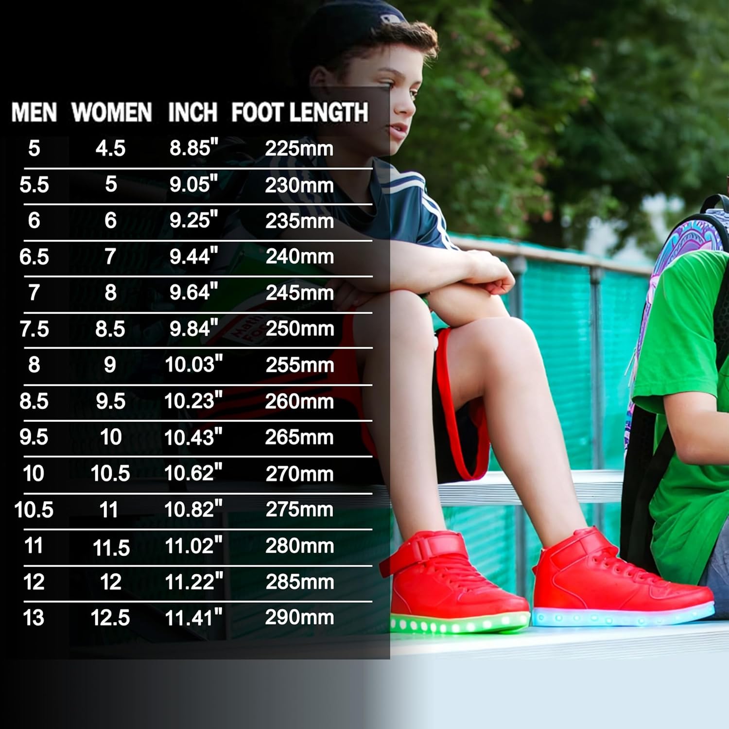 Unisex LED-sneakers med uppladdningsbar belysning 5
