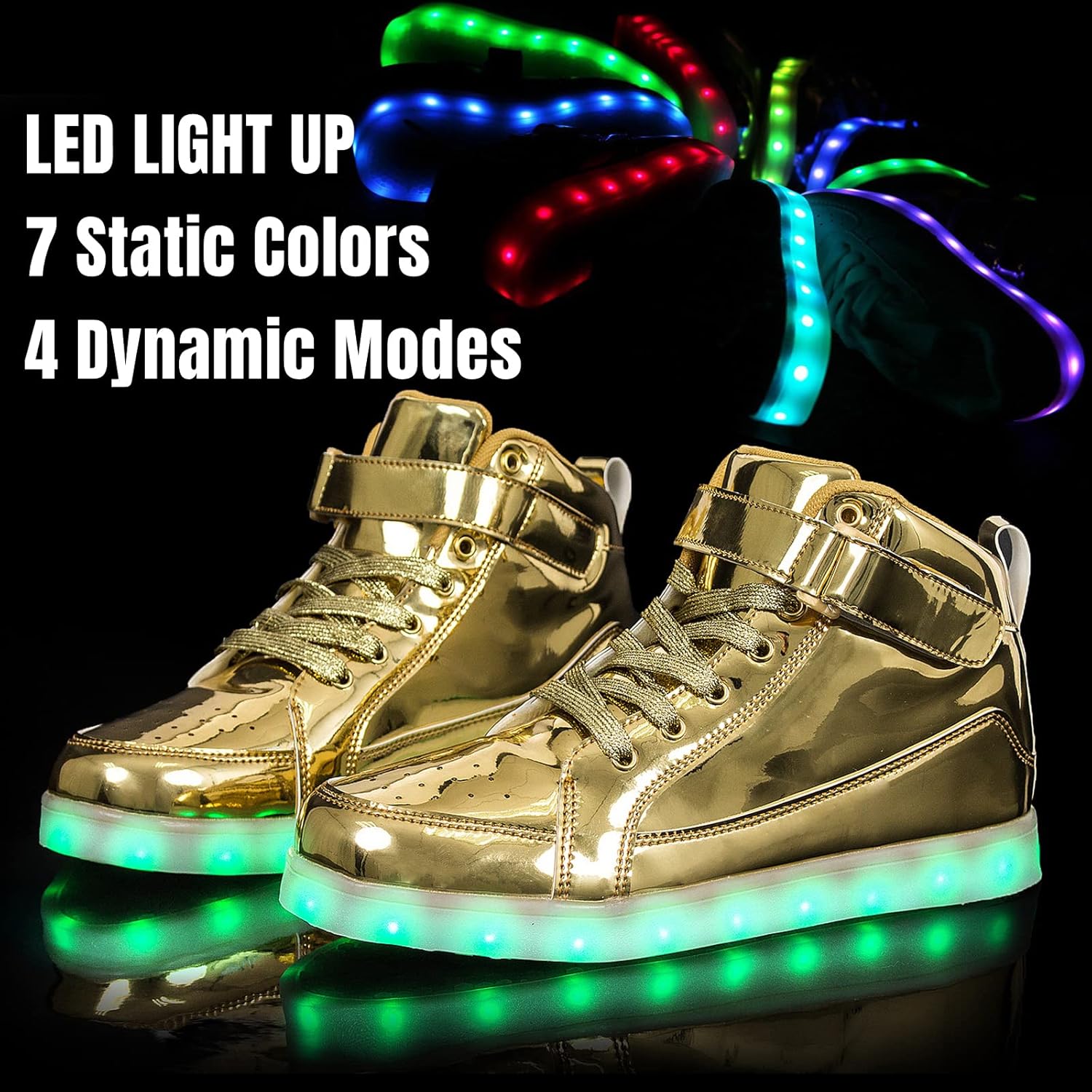 Unisex LED-sneakers med uppladdningsbar belysning 8