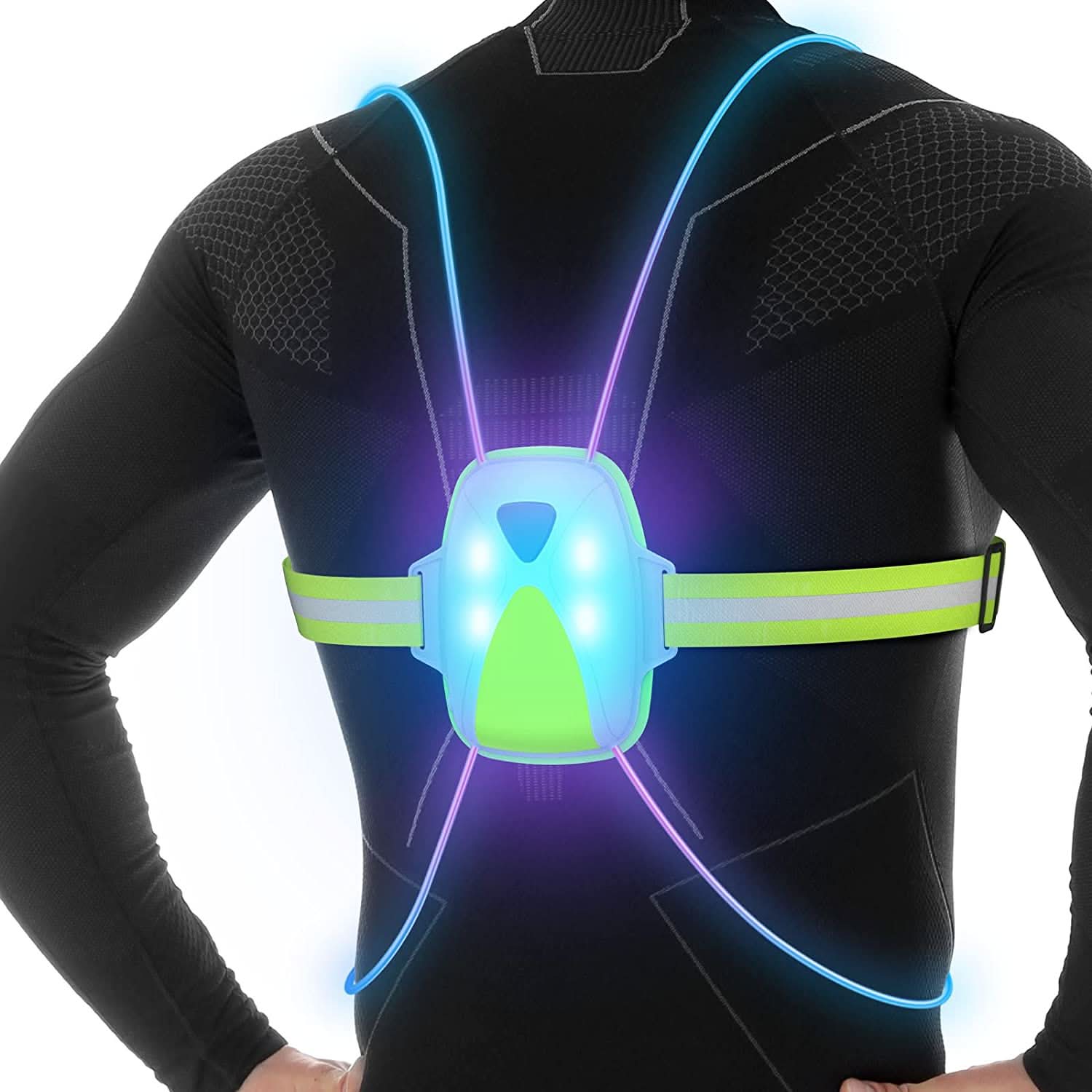 Unisex LED Säkerhetsväst Justerbar för Utomhusaktiviteter 2