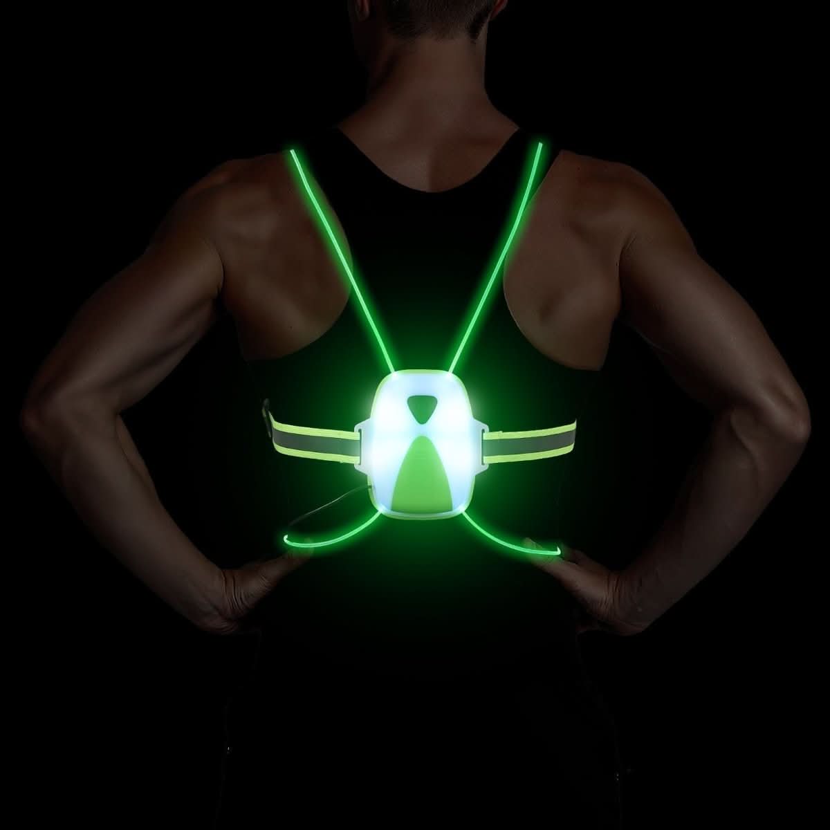 Unisex LED Säkerhetsväst Justerbar för Utomhusaktiviteter 5
