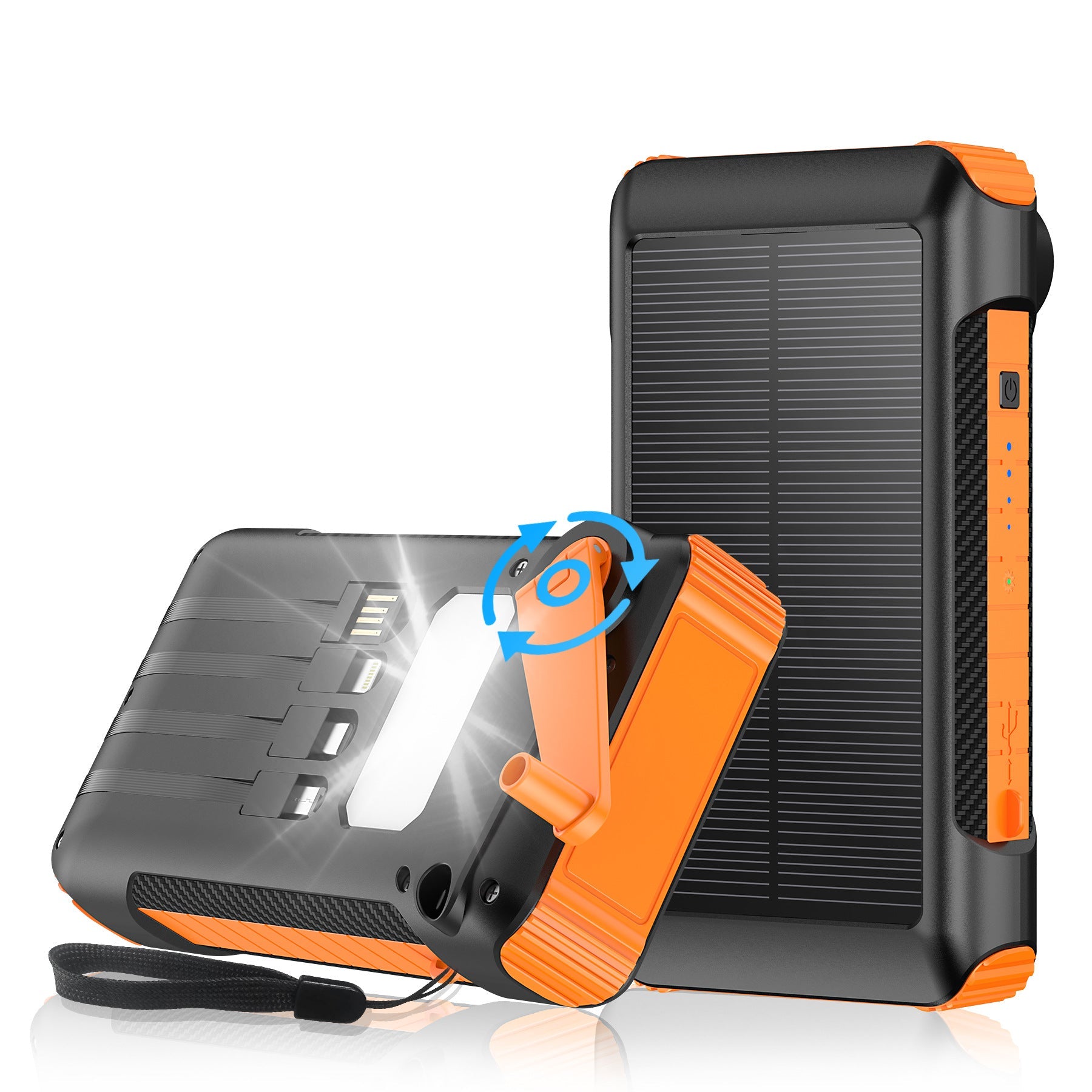 Unisex Powerbank med Solenergi, LED-ljus och Kompass för Utomhusbruk 6