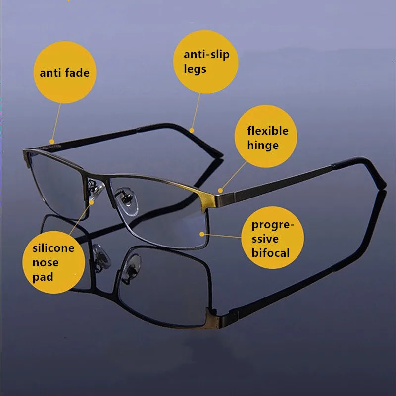 Unisex Progressiva Läsglasögon Fyrkantig Stil 3