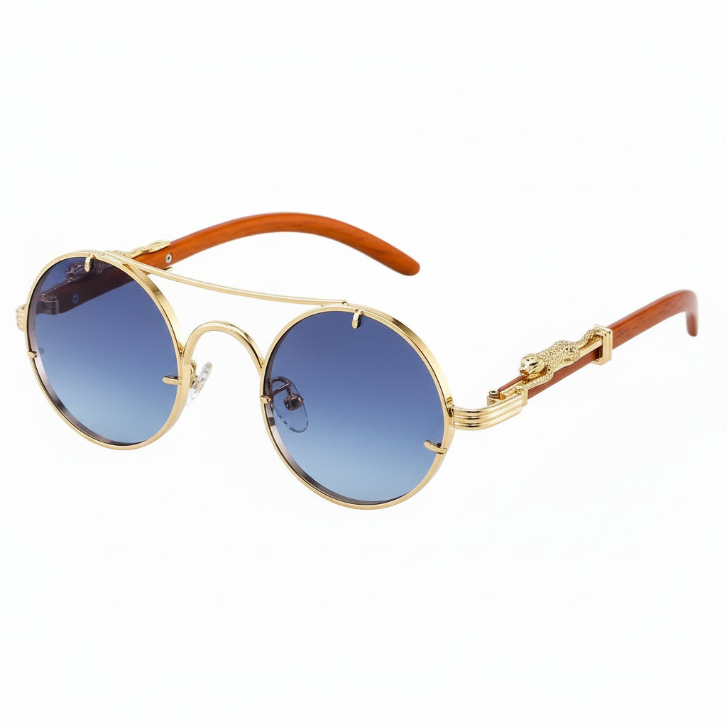 Unisex Retro Solglasögon Ovala Metallram med UV-skydd 0