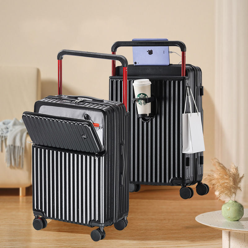 Unisex Rullande Bagage med Flera Fack och Laddningsport 6