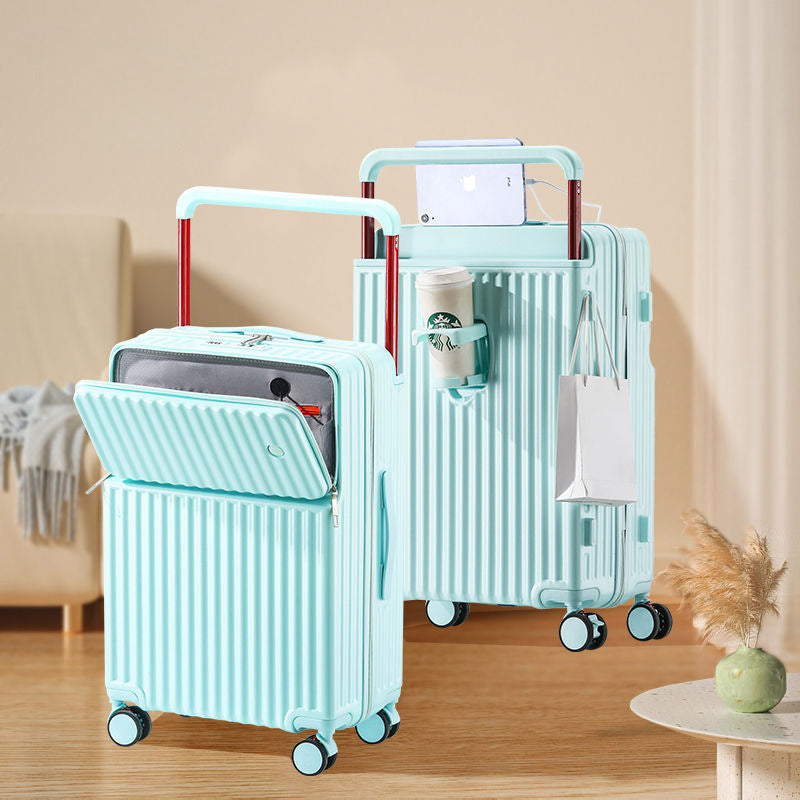 Unisex Rullande Bagage med Flera Fack och Laddningsport 8