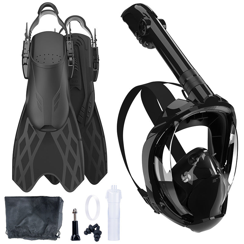 Unisex Snorkelset med Helmask och Flexibla Fenor 4