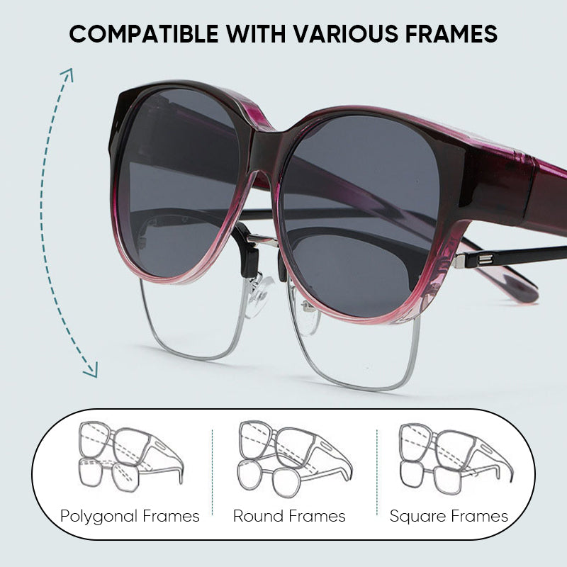 Unisex Solglasögon Fit Over Cat-Eye Design med Polariserade Linser 8