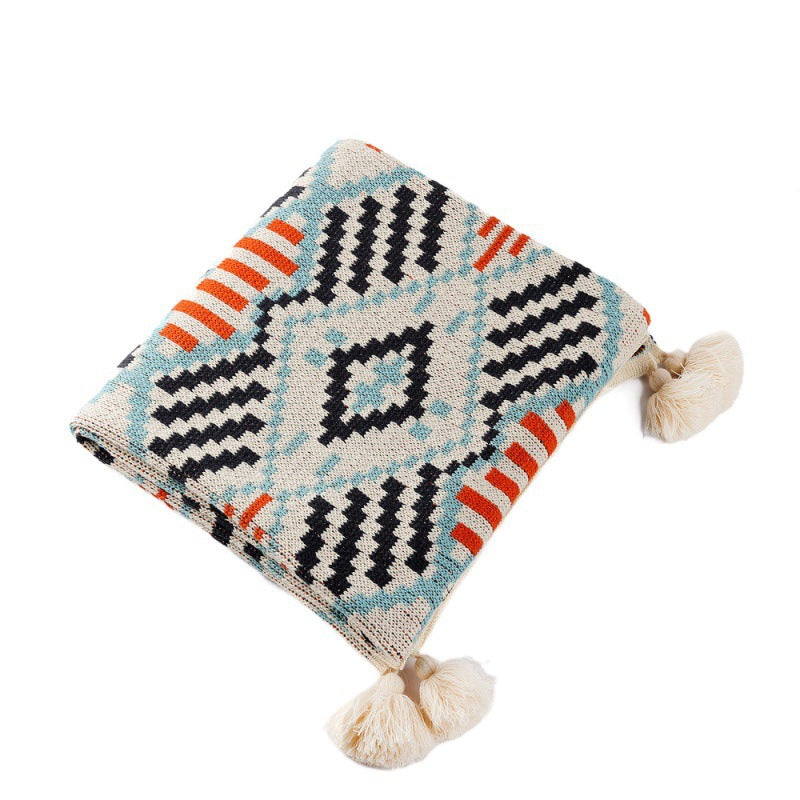 Unisex Stickad Filt med Aztekiskt Mönster 4