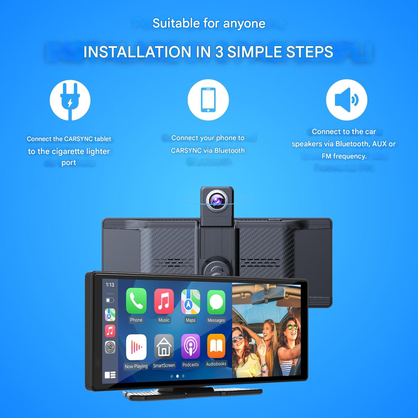 Universell Bil Display med Trådlös CarPlay och Android Auto 6