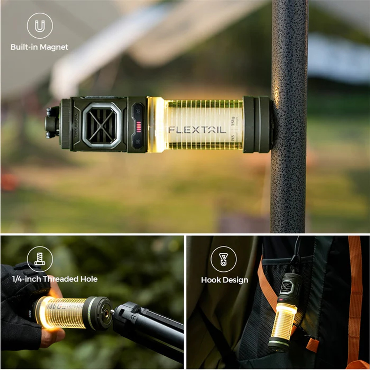Utomhus Myggskydd Lampa 2-i-1 Med Justerbart LED-Ljus 3