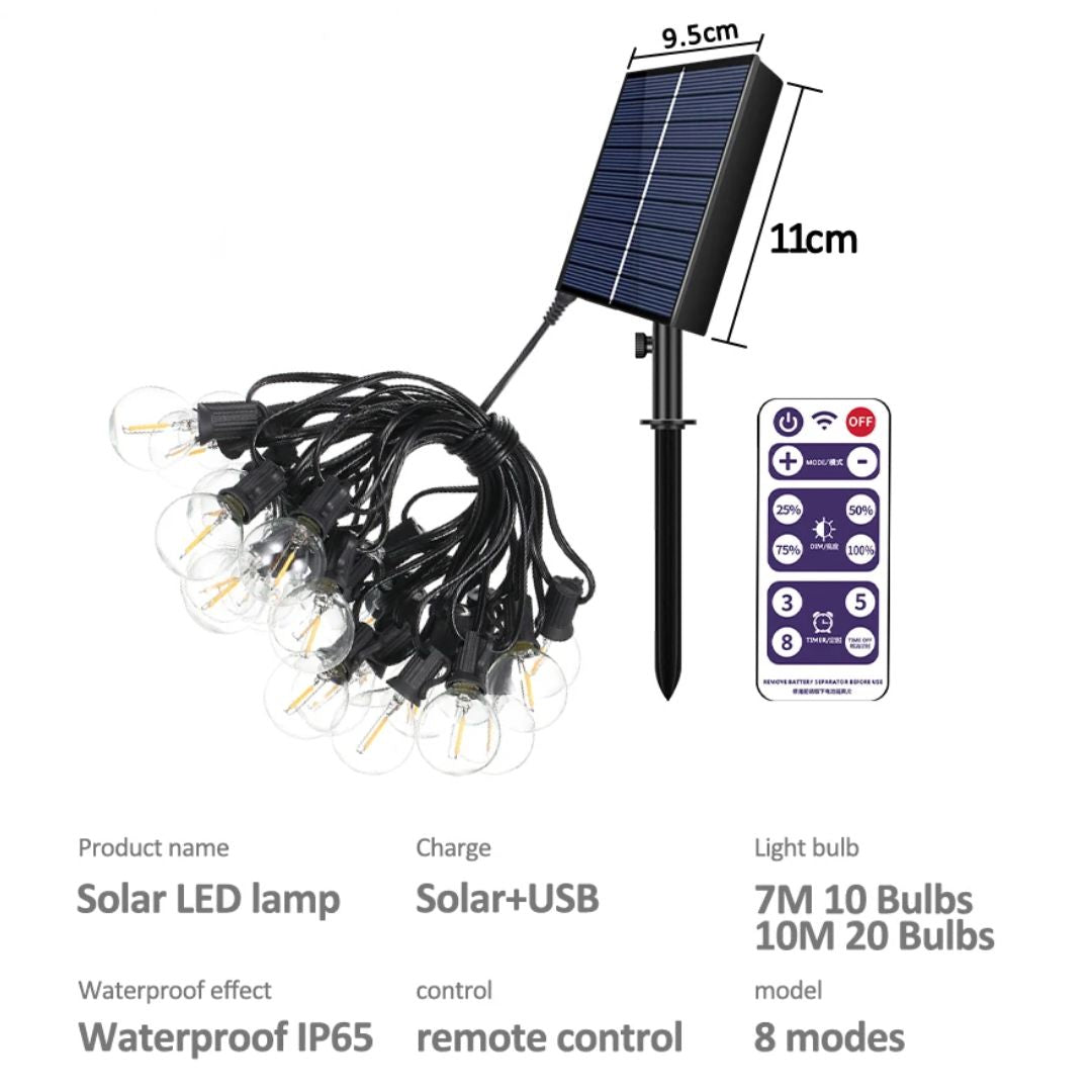 Utomhus Strängljus Solar Vattentålig Design 2