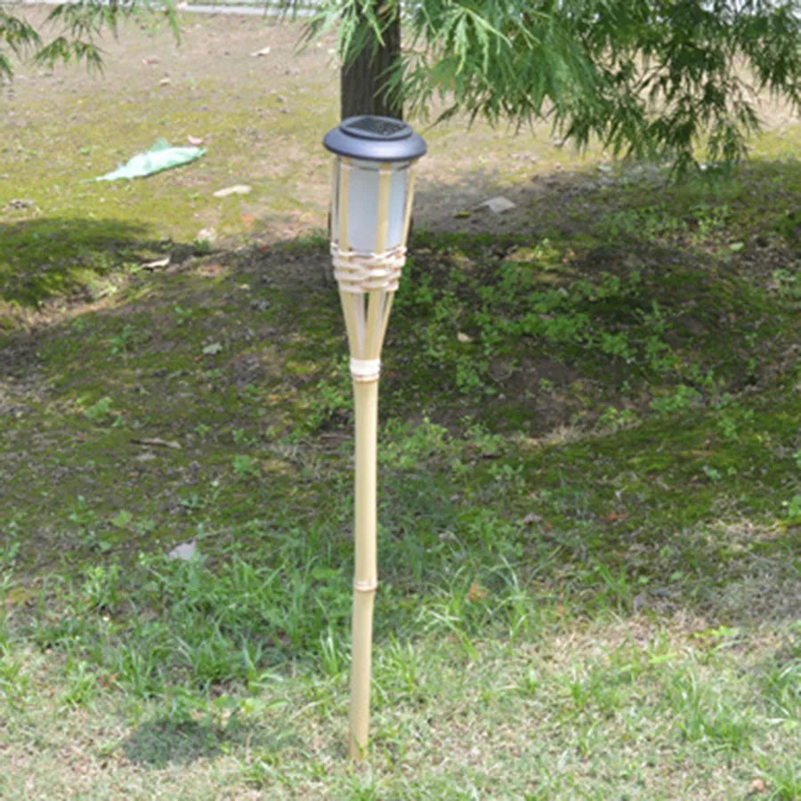 Utomhus Trädgårdsfacklor Bambu Design Solar LED Belysning 3