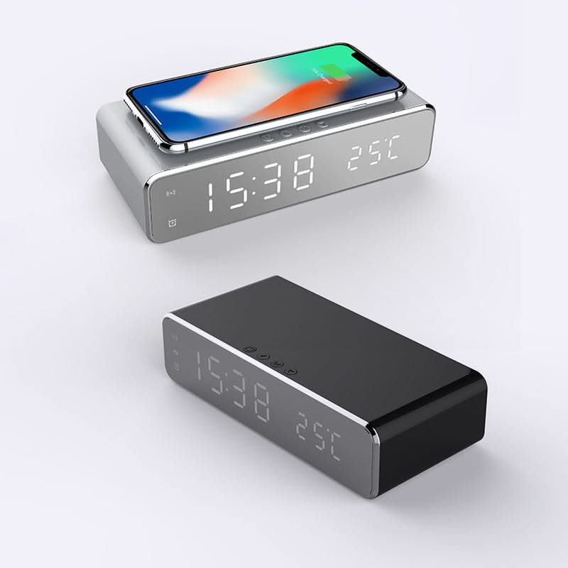 Väckarklocka med Trådlös Laddare och LED-display 5