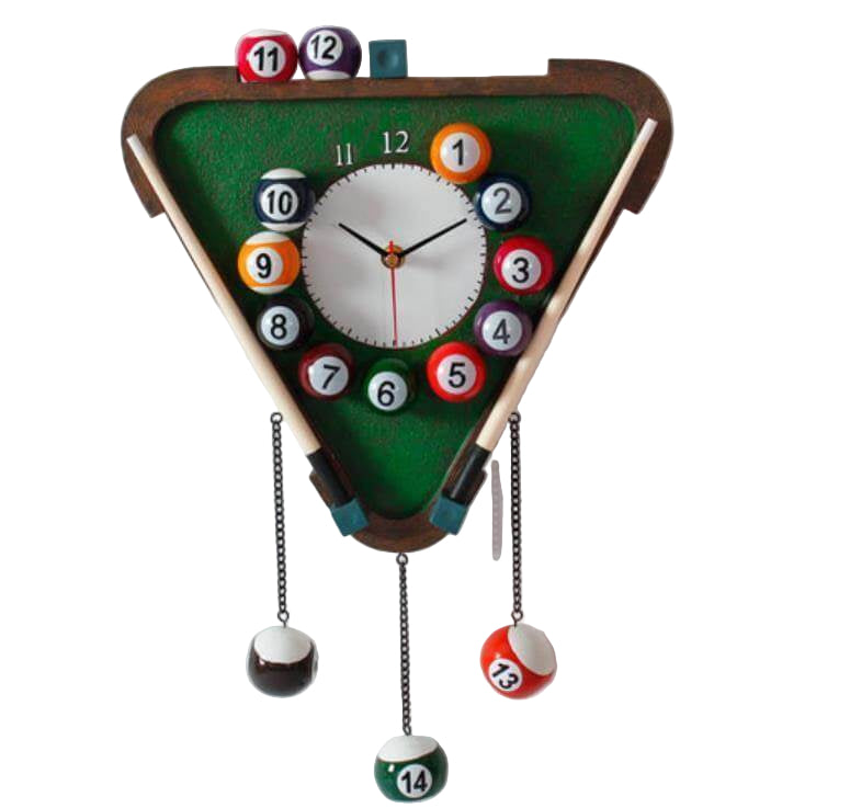Väggklocka Modern Design för Biljardrum med 3D-Poolbollar 0
