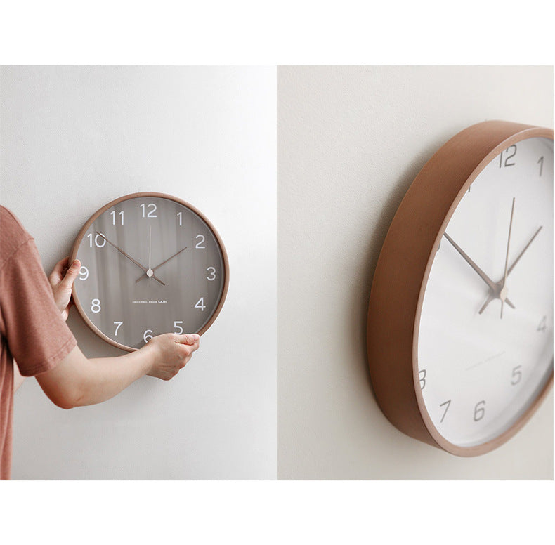 Väggklocka Rund Minimalistisk Tyst Design för Vardagsrum och Sovrum 2