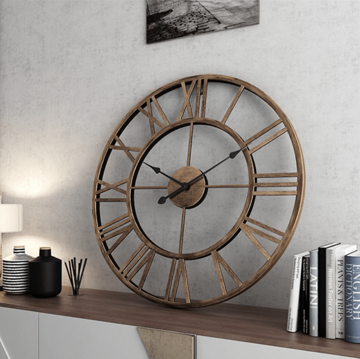 Väggklocka Skelettdesign Tyst för Hemmet 1