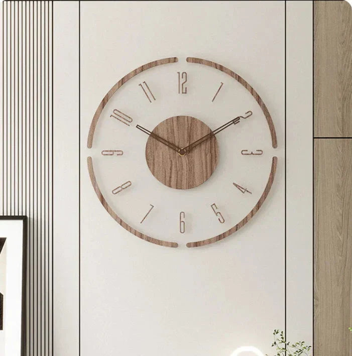 Väggklocka i Trä Modern Minimalistisk Design 5