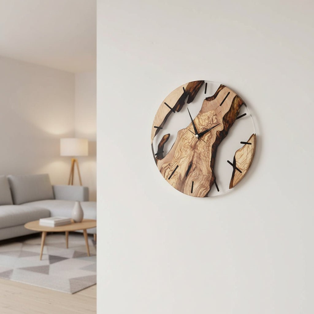 Väggklocka i Trä Rund Nordisk Design 3