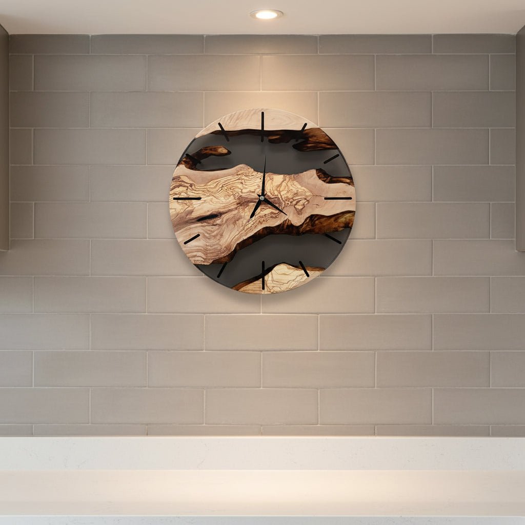 Väggklocka i Trä Rund Nordisk Design 5