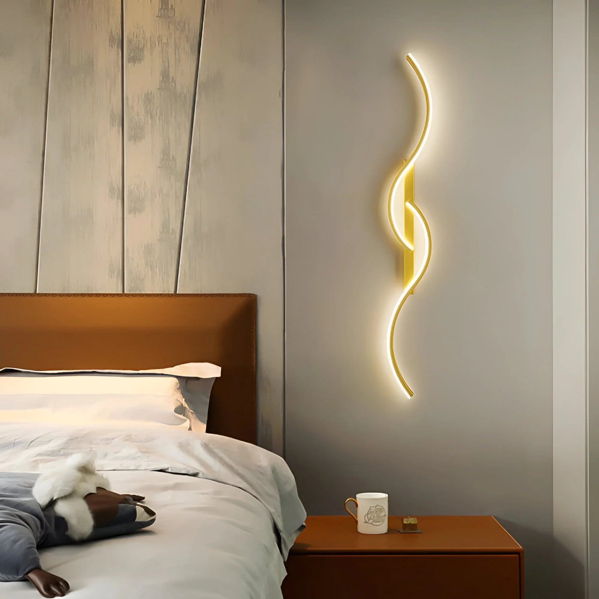 Vägglampa Inomhus Modern Böjd Design för Vardagsrum och Sänglampor Vägg 3