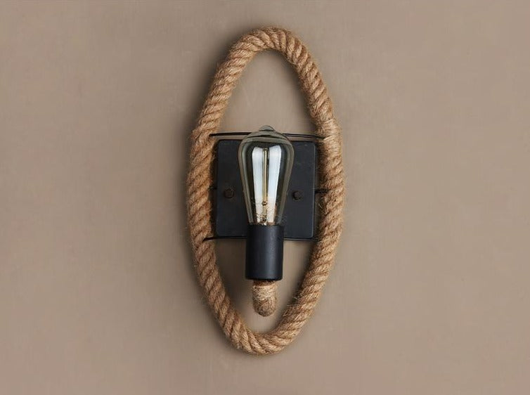 Vägglampa Inomhus Vintage Stil Med Repdetaljer 3