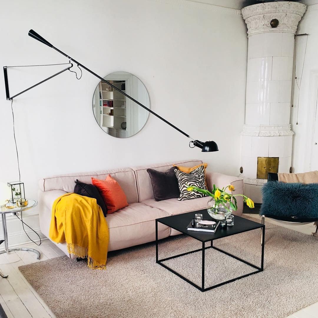 Vägglampa Svart Justerbar Industriell Design för Inomhusbruk 1