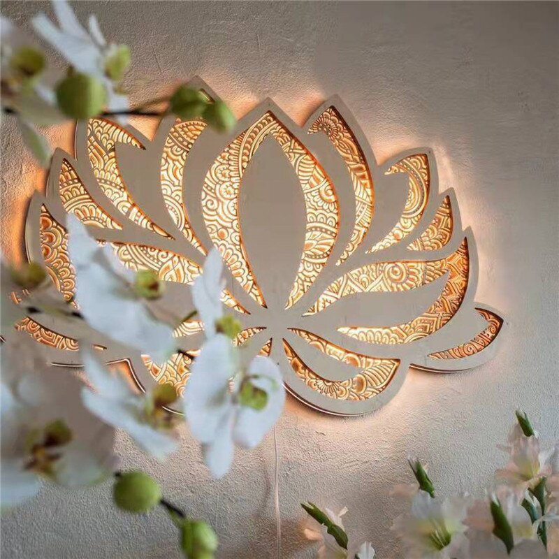 Vägglampa för Hemmet med Lotus Mandala Design 1