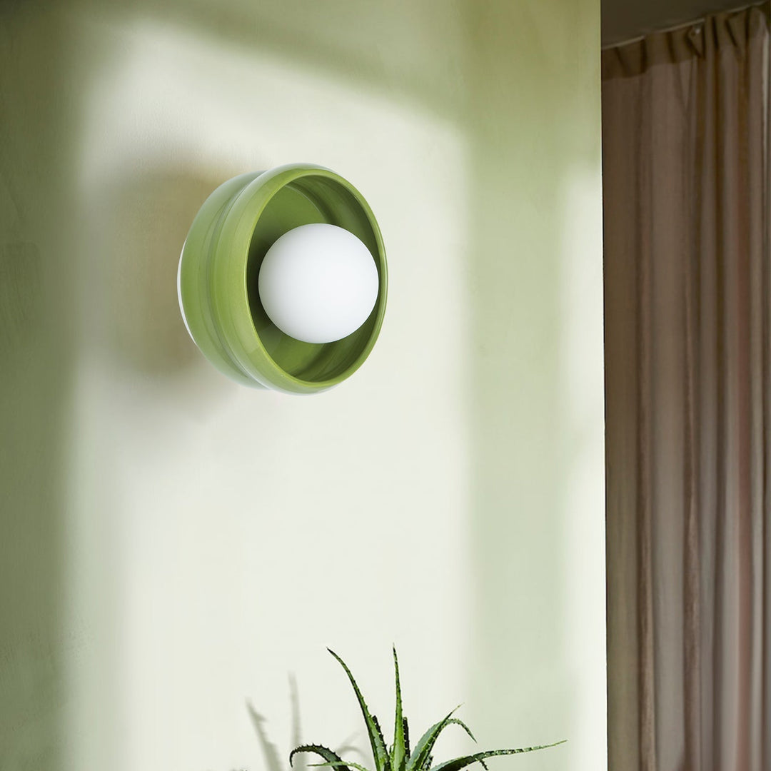 Vägglampa i Keramik Rund Modern Design 7