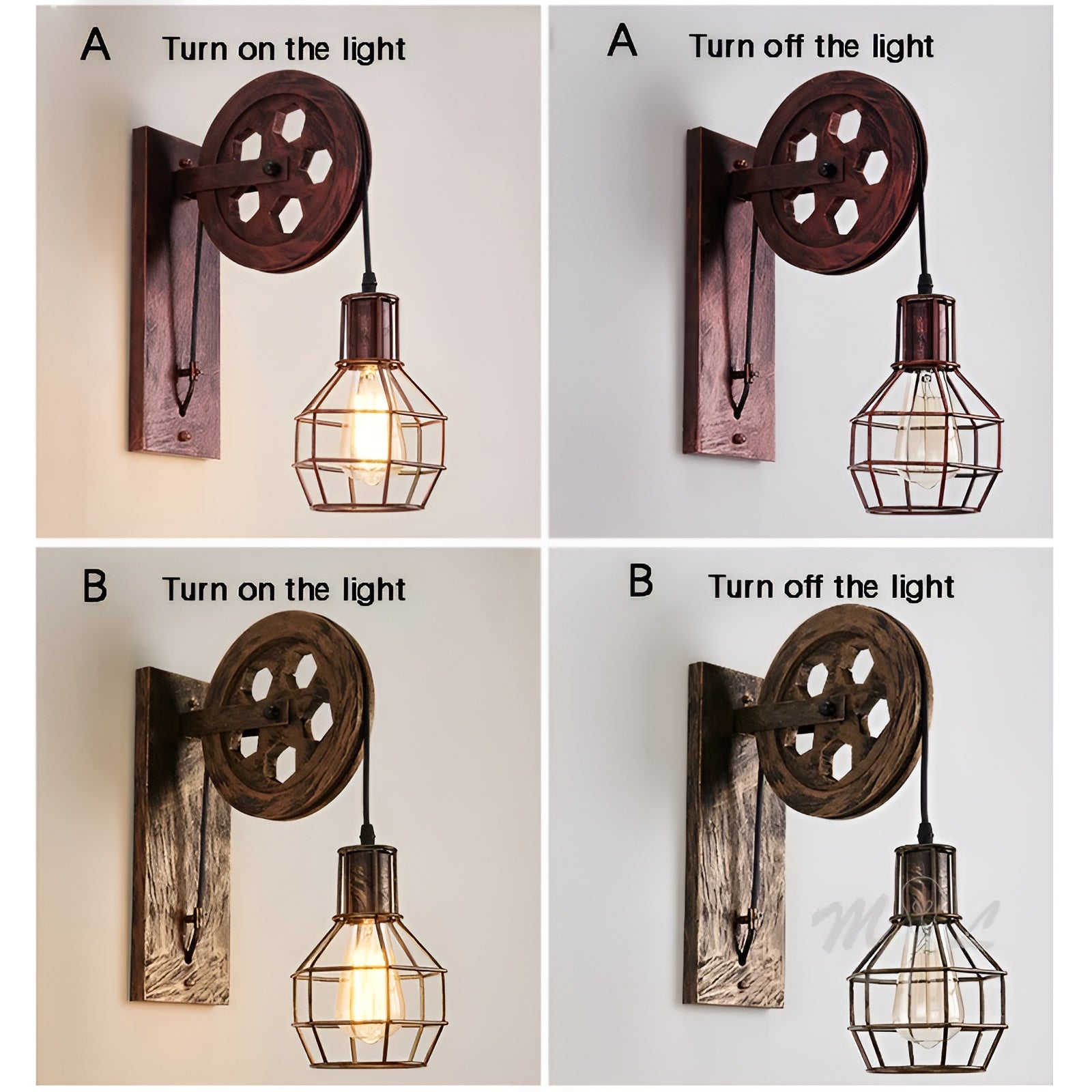 Vägglampa i industriell stil för hem och kontor 5