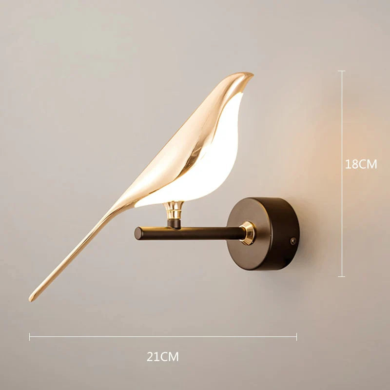 Vägglampa med Fågelmotiv i Metall 0