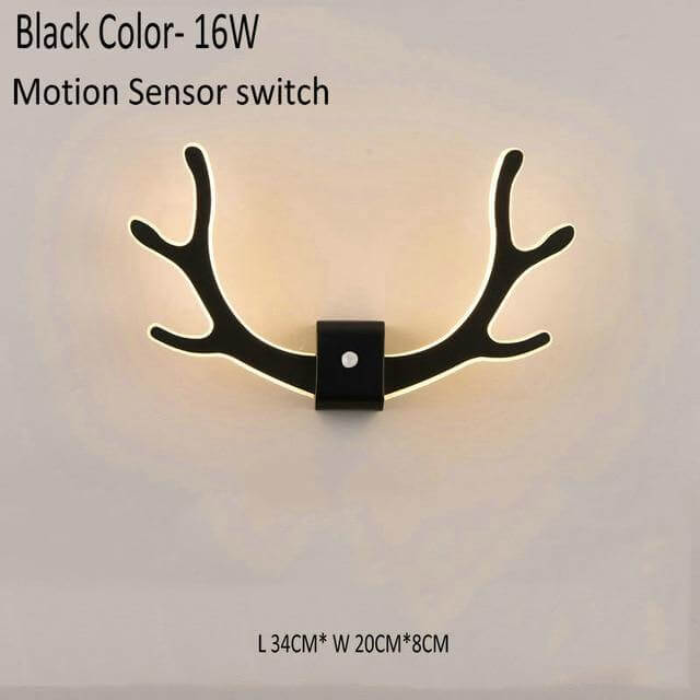 Vägglampa med Rörelsesensor och Hjorthorn Modern Design för Säng och Vardagsrum 0