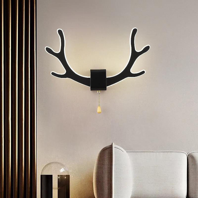 Vägglampa med Rörelsesensor och Hjorthorn Modern Design för Säng och Vardagsrum 6