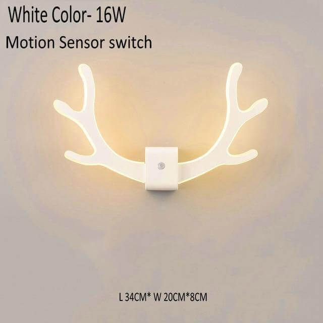Vägglampa med Rörelsesensor och Hjorthorn Modern Design för Säng och Vardagsrum 7